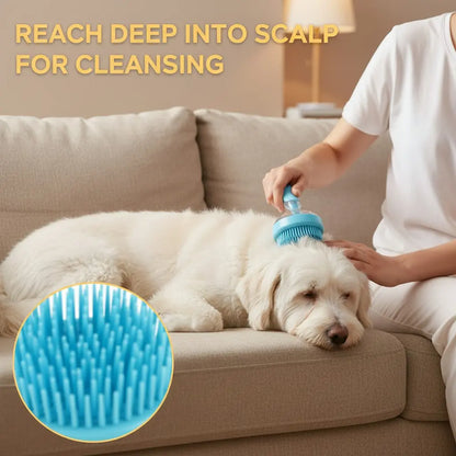 PawSpa 2-in-1 Pet Bath Brush with Shampoo Dispenser - Gentle Grooming for Dogs and Cats