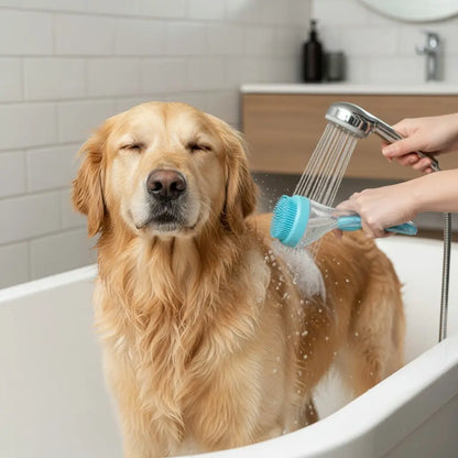 PawSpa 2-in-1 Pet Bath Brush with Shampoo Dispenser - Gentle Grooming for Dogs and Cats